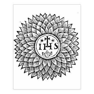 Old Christogram IHS Rubber Stamp