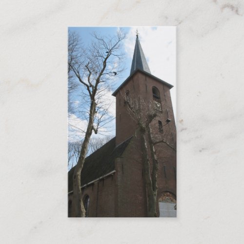 Old Church and Trees Small Photo Card Business Card