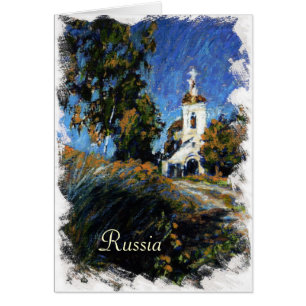 Old Church in Slotino Village, Near Moscow Card