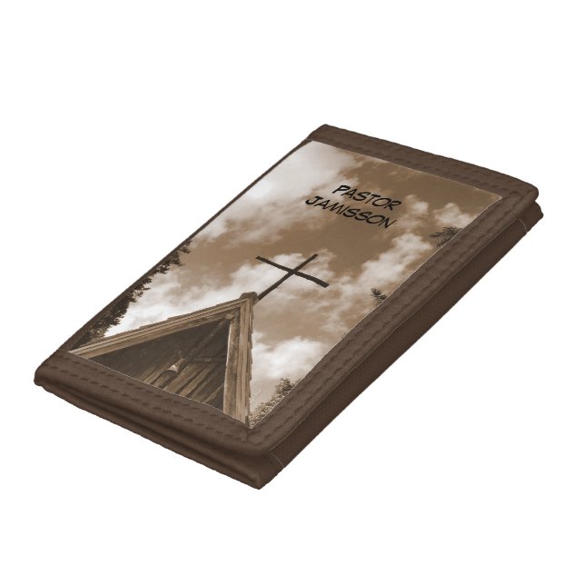 Old Church TriFold Nylon Wallet, Customized, Sepia Wallet (Bottom)