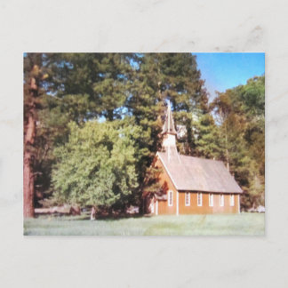 Old Church Yosemite  California. Vintage Postcard