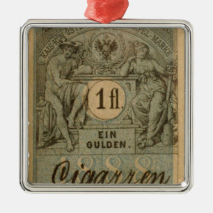 Old cigarette stamp metal ornament