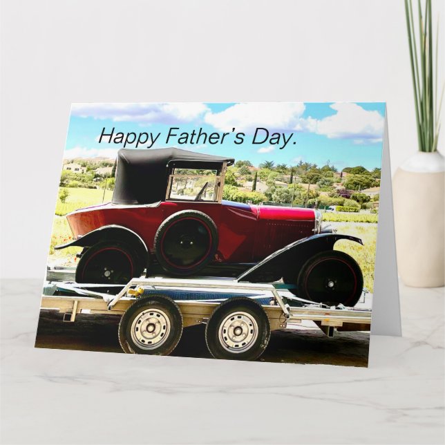 Old Citroen Car on A Trailer in France Card (Front)