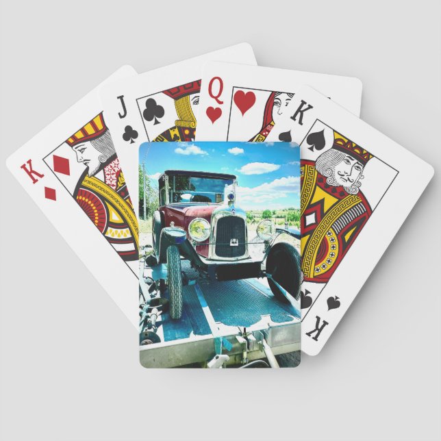 Old Citroen Car on A Trailer in France Poker Cards (Back)