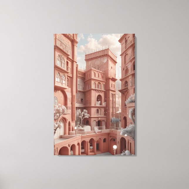 old city of sanaa Ai painting  Canvas Print (Front)