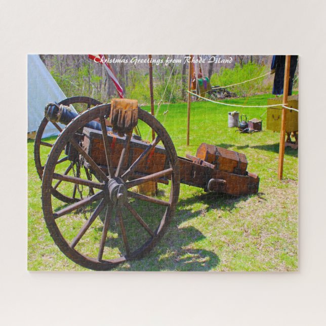 Old Civil War Cannons.Christmas Greetings Jigsaw Puzzle (Horizontal)