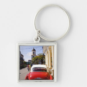 Old classic American auto in Guanabacoa a town Keychain