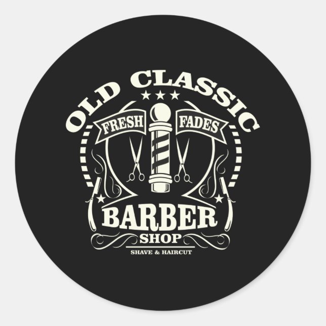 Old Classic Barber Classic Round Sticker (Front)
