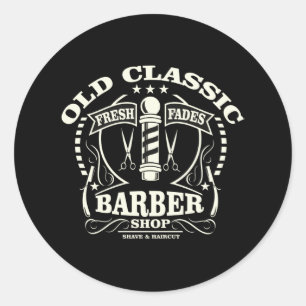 Old Classic Barber Round Sticker