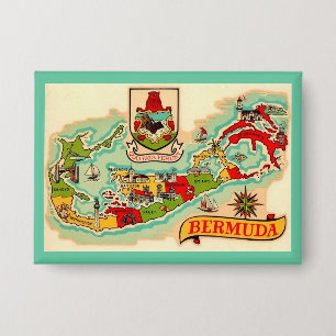 Old Classic Bermuda Map Button