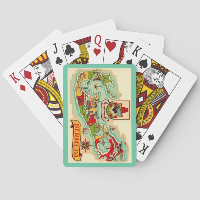 Old Classic Bermuda Map Playing Cards (Back)