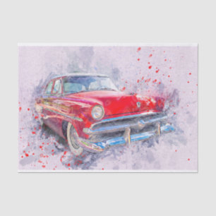 Old Classic Car Decoupage Tissue Paper