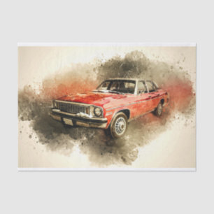 Old Classic Car Decoupage Tissue Paper