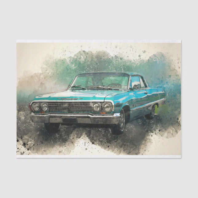 Old Classic Car Decoupage Tissue Paper | Zazzle