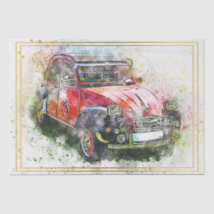 Old Classic Car Decoupage Tissue Paper