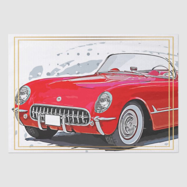 Old Classic Car Decoupage Tissue Paper (Front)