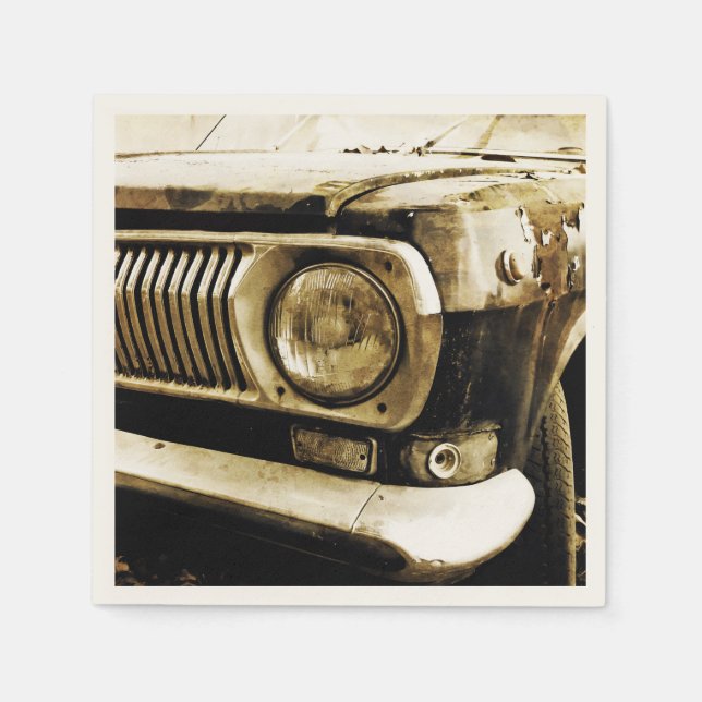 Old Classic Car Headlight #2 Paper Napkins (Front)