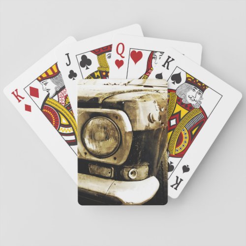 Old Classic Car Headlight 2 Poker Cards