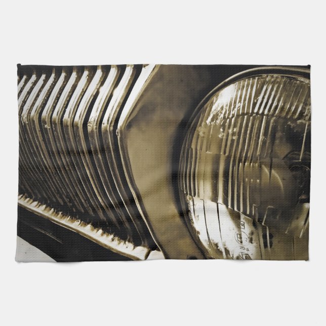 Old Classic Car Headlight Towel (Horizontal)