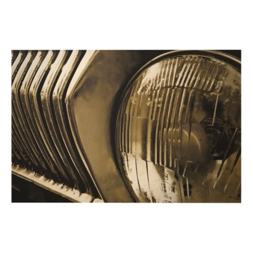 Old Classic Car Headlight Wood Wall Decor