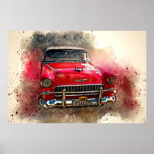 Old Classic Car Poster