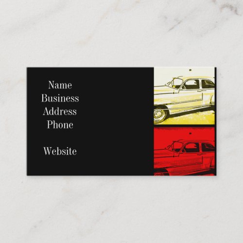 Old Classic Car Watercolor Pop Art Print Business Card