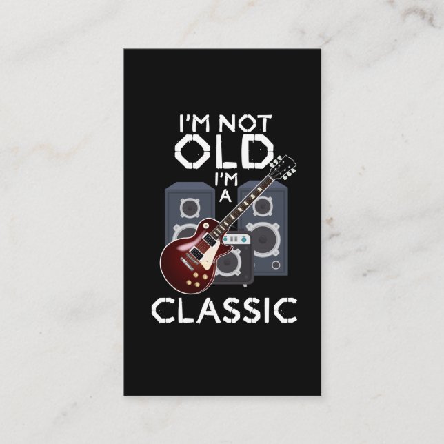 Old Classic Guitar Birthday Guitarist Musician Business Card (Front)