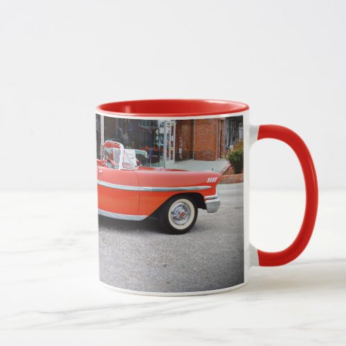 Old Classic Impala Convertible Red Car Mug Cup