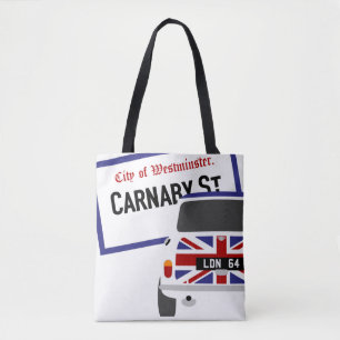 Old Classic Original 1960's London Mini Car Tote Bag