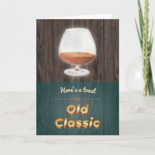 "Old Classic" Punny Brandy Wood Birthday Card