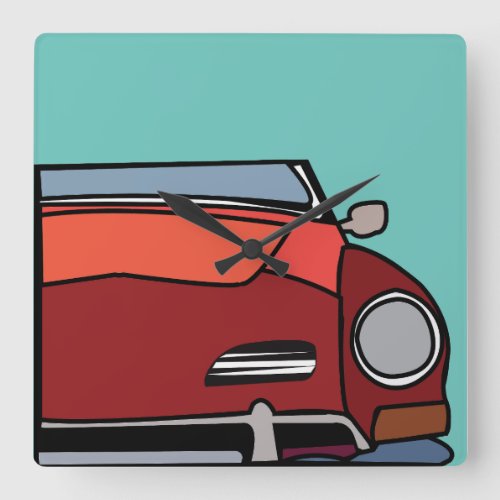 Old Classic Vintage Car  Square Wall Clock