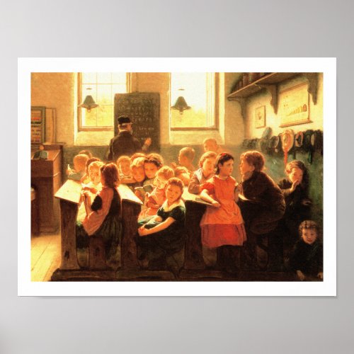 Old Classroom Scene Painting by Jacob Taanman Poster