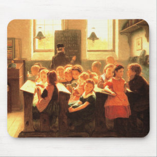 Old Classroom Scene Painting Fine Art Mouse Pad