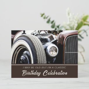 Old Classy Car Birthday Invitation