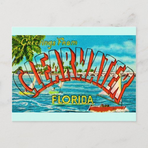 Old Clearwater Florida Postcard