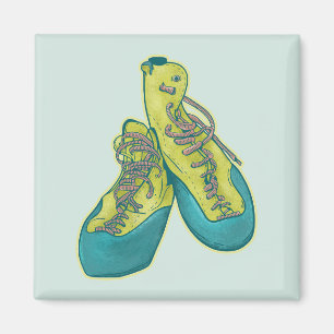 Old climbing shoes rock climbing magnet