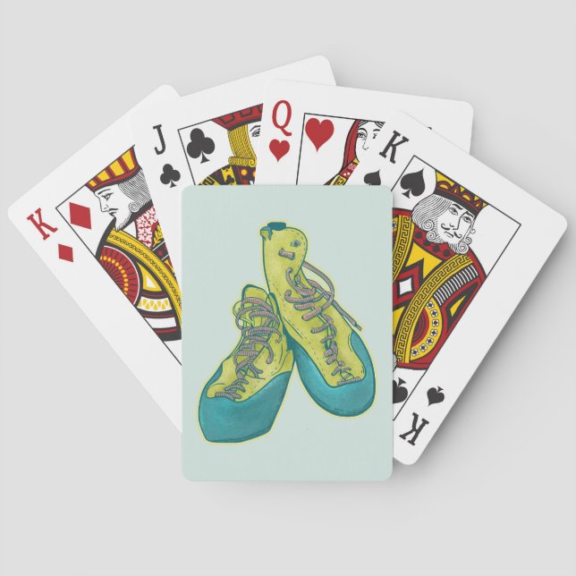 Old climbing shoes rock climbing poker cards (Back)