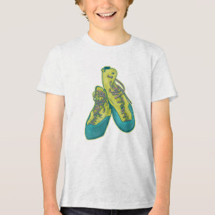 Old climbing shoes rock climbing Tri-Blend shirt