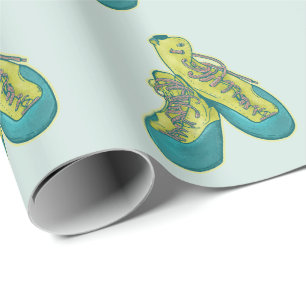 Old climbing shoes rock climbing wrapping paper