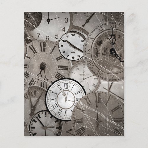 Old clocks steampunk scrapbook paper