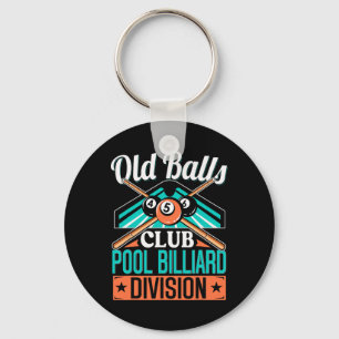 Old Club Pool 8 Ll Billiards Division For Men Gift Keychain