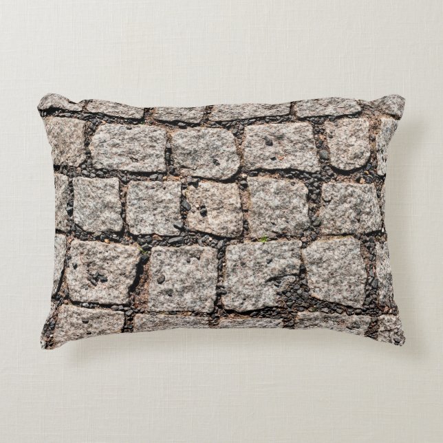 Old cobble stone pattern at the streetabstract,anc accent pillow (Front)