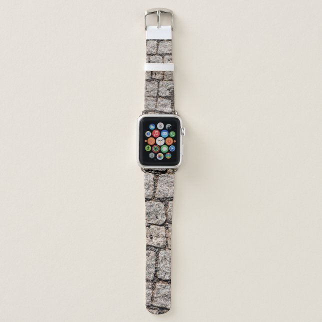 Old cobble stone pattern at the streetabstract,anc apple watch band (Front)