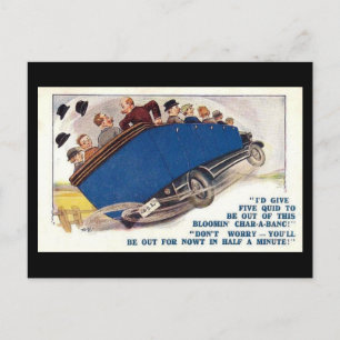 Old Comic Postcard - Char-a-banc