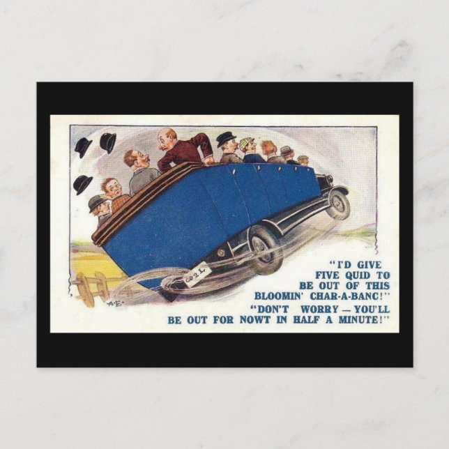 Old Comic Postcard - Char-a-banc (Front)