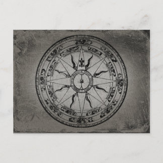Old Compass Rose (B&W) Postcard