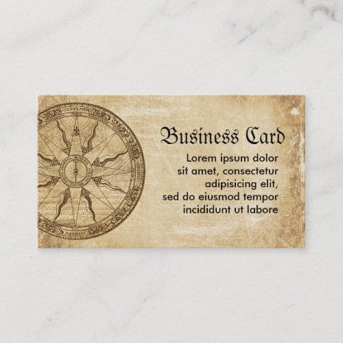 Old Compass Rose Business Card Template