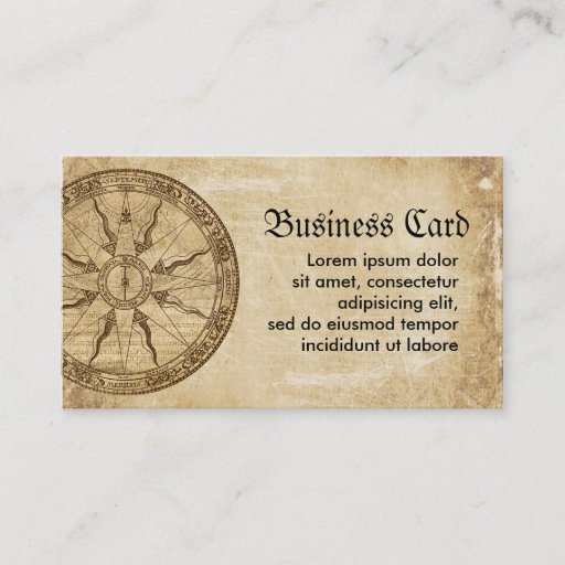 Customizable Old Compass Rose Business Card Template