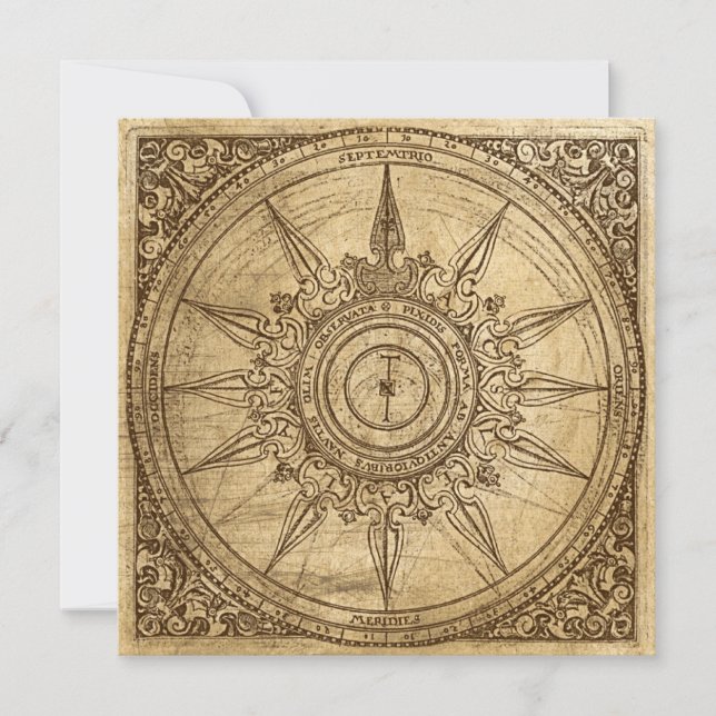 Old Compass Rose Invitation (Front)