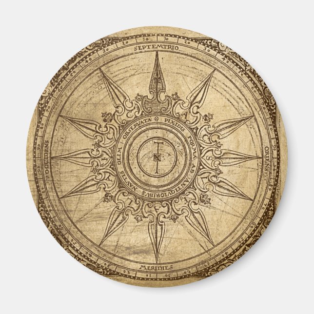 Old Compass Rose Magnet (Front)